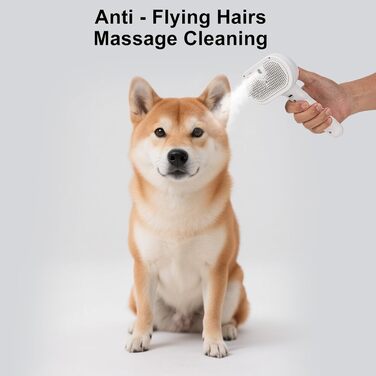 Бурштук для шерсті тварин 3-в-1: парова щітка для собак, для видалення шерсті котів, масажна щітка для грумінгу