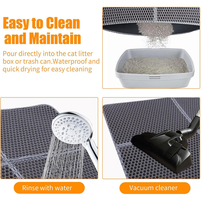 Килимок для котячого туалету Asoway Katzenklo, 76x61 см, з подвійним шаром, стільниковий дизайн, портативний, для котячого туалету