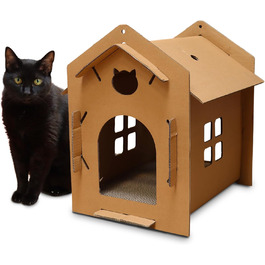 Котячий будиночок-дряпалка Croci з картону, 42x35x50 см, багатокольоровий