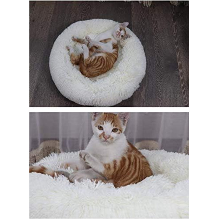 Кругле м'яке плюшеве ліжко-гніздо для кошенят та собак, зелене (XS:40 см)