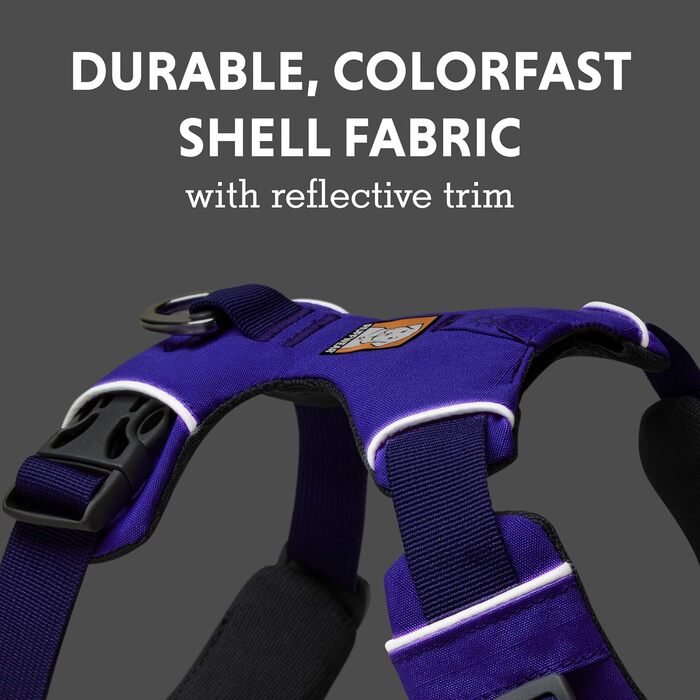 Шлея для собак RUFFWEAR Front Range, світловідбиваюча, з м'якою підкладкою, проти ривків, синя, розмір XS