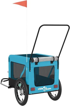 Причіп для велосипеда Gecheer для собак, чорний, з оксфордської тканини та металу, вантажний, транспортний (123 x 63 x 66 см, блакитний)