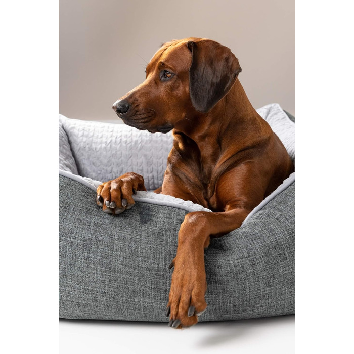 TrendPet VitaBed сірий - ортопедичне преміум собаче ліжко з матрацом з Memory Foam 5 см (120x100 см)