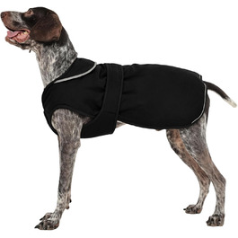 Водонепроникний зимовий одяг для собак Kuoser: теплий флісовий плащ для маленьких та середніх собак, чорний, розмір L (50-65 см)