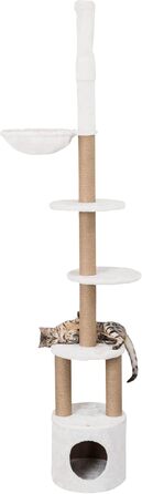 TRIXIE Когтеточка для котів Aurelio 220–250 см, біла, регульована, з м'якими лежаками, міцна стеляна конструкція