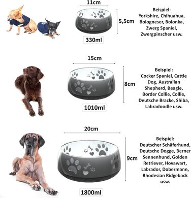 Миска для собак Elropet: маленькі та великі породи, нековзна, 330 мл (чорна)