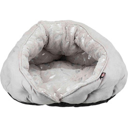 Кукурудзяна лежанка для кота TRIXIE Kuschelhöhle Feder, сіра, L, 30 x 65 x 60 см