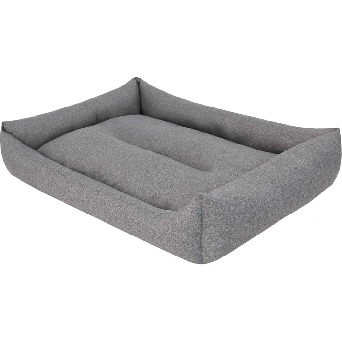 М'яке ліжко-софа для собак XXL (105x75 см) сірого кольору з екологічного льону