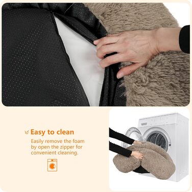 Ортопедичне ліжко для собак, круглий лежак, софа для собак та котів, донат, м'який кошик для собак, прання, 100 см Ø, верблюжий колір, L 100 x W 100 x H 20 см, верблюжий колір