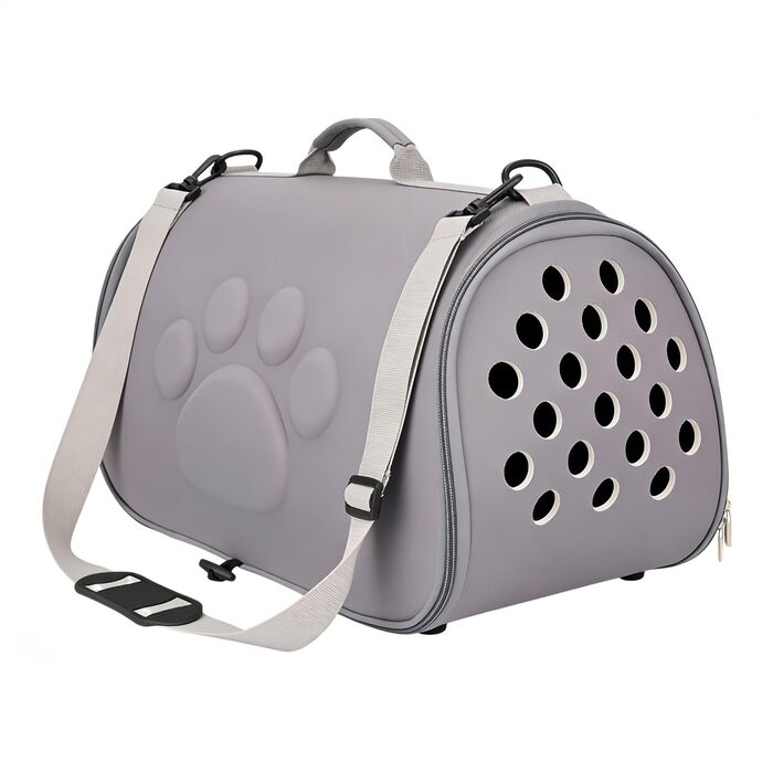 М'яка переноска для тварин на плечі, легка сумка для транспортування цуценят та маленьких собак - для подорожей, прогулянок, авіаперельотів, кемпінгу, ветеринара, покупок, сірий колір, M
