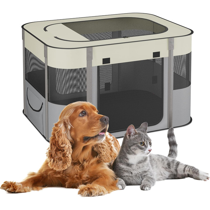 Вольєр для цуценят Relaxdays, розкладний, 43x71x55 см, для дому та саду, переносний, оксфордська тканина, багато кольорів