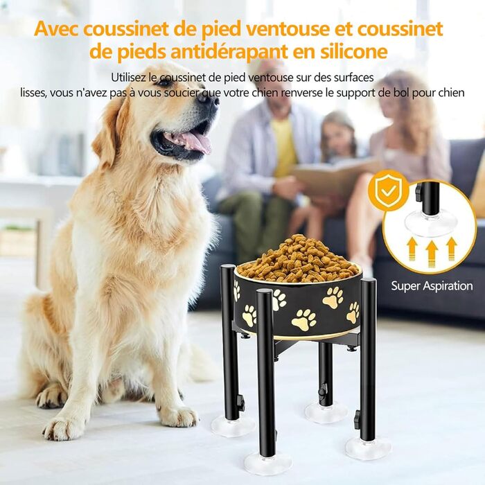 Підвищена підставка для миски для собак, регульована, висота 15-28 см, 4 положення, кріплення для годівниці для собак, для великих, середніх та малих собак