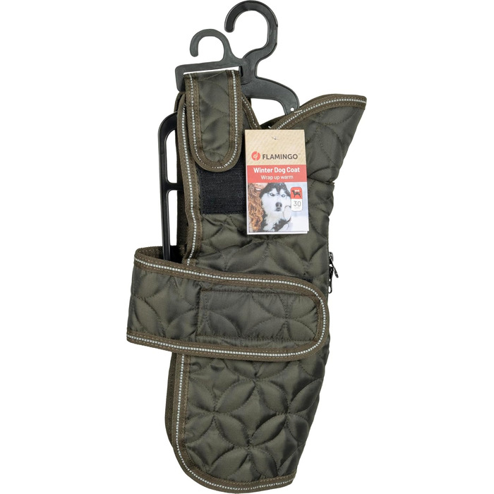 Шлейка для собак Flaingo Hundeantel Winter Ushi, хакі, XXXS: тепла, водонепроникна, з флісовою підкладкою та світловідбиваючими елементами
