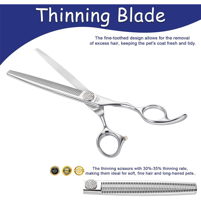 Професійна вигнута ножиця для грумінгу собак та котів, 440C сталь, 20.3 см (8 дюймів)