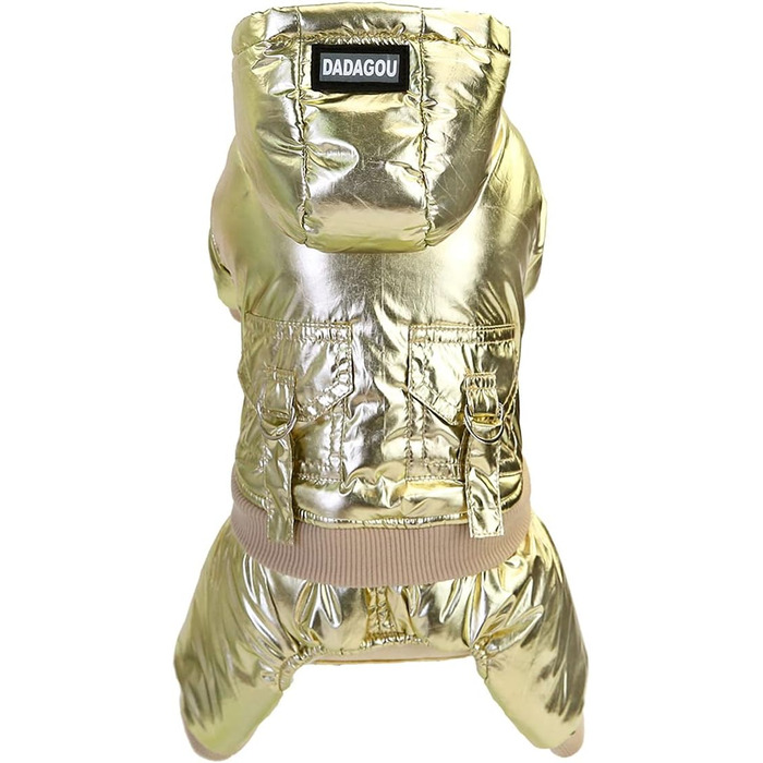 Теплий зимовий одяг для собак: теплий комбінезон для собак з бавовни, теплий одяг для маленьких собак та котів, золотий колір