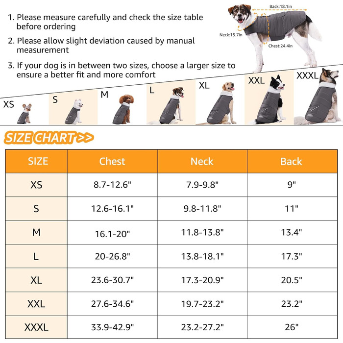 iBuddy Зимовий теплий водонепроникний теплий жилет для собак, жилет для собак, для великих собак, дівчаток, хлопчиків (Сірий, Large)