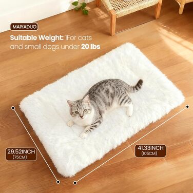 М'яке ліжко для котів, 60x45 см, плюшеве, для маленьких собак та котів, 2-в-1, ліжко-подушка, ліжко-лежанка, гніздо (XL:105x75 см)