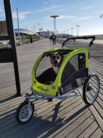 Візок для собак великих порід та велопричіп з підвіскою (чорний)