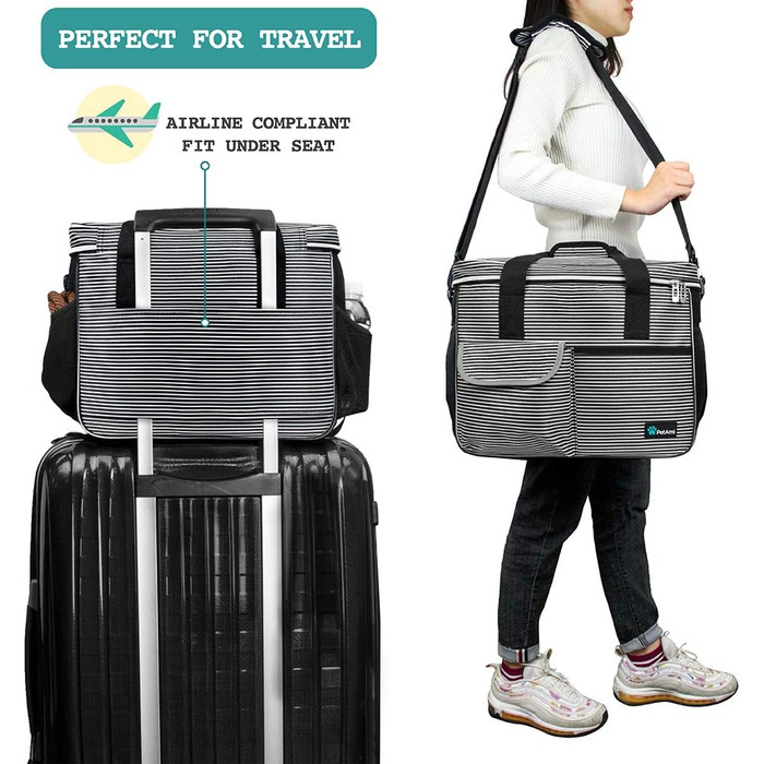 Сумка-органайзер для собак PetAmi: дорожня сумка для корму та аксесуарів, ідеальна для кемпінгу та подорожей з домашніми тваринами (середня)