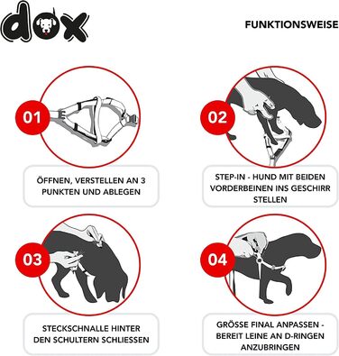 Регульована шлейка для собак і котів DDOXX Air Mesh, м'яка, червона, розмір M – прогулянкова амуніція для малих, середніх і великих порід