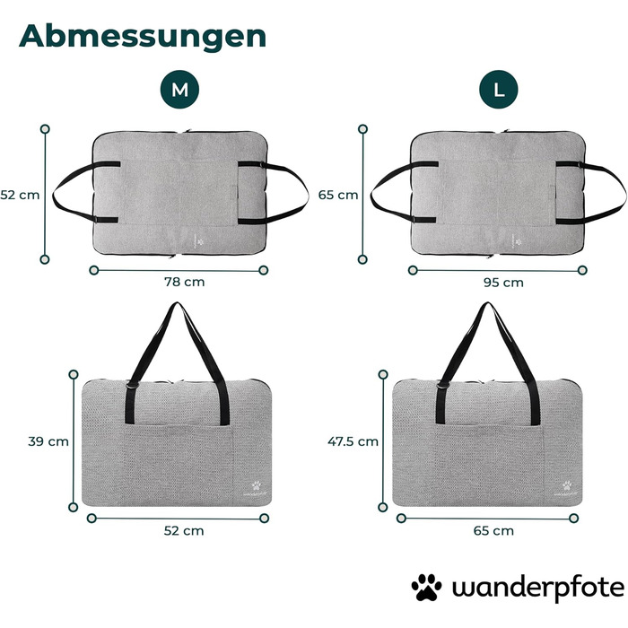 Ортопедичне лежанка для собак – подорожі, OekoTex та GSR сертифікат (M, кремовий)