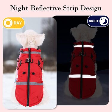 Водонепроникний зимовий одяг для собак та котів Poseca, червоний, XS