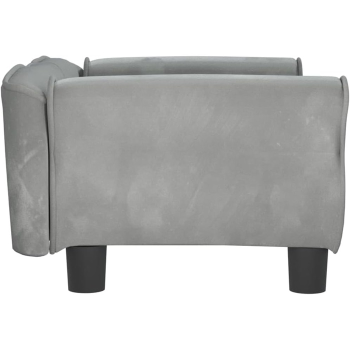 М'яке ліжко для собак та котів з велюру, 70x45x30 см, сірий колір