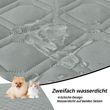 Водонепроникний килимок для собак Homaxy, двосторонній, для відпочинку вдома та на вулиці, 130x100 см / 203x173 см, сірий+темно-сірий