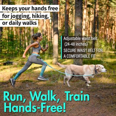Повідець для собак hands-free з поясом, подвійна ручка, амортизатор, для бігу, прогулянок, середніх і великих порід