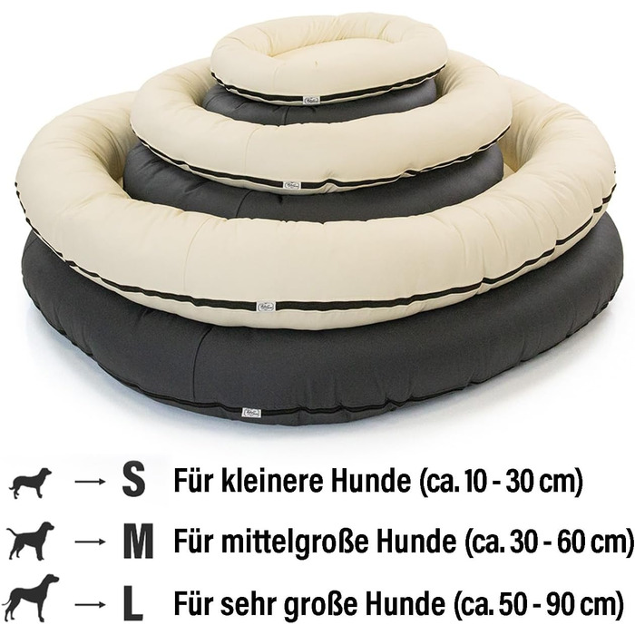 Wallace & Jones Преміум лежанка для собак Болтон, 63x50 см, штучна шкіра, для маленьких собак, темний сірий колір