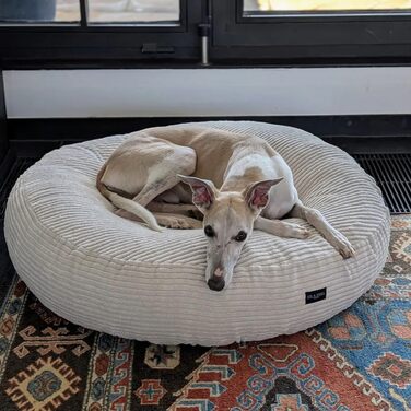 Підстилка для собак EDEL&SCHNELL з можливістю заміни чохла, світло-бежева, діаметр 125 см, м'який бавовняний корд