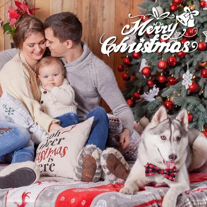 Нашийник для собак та котів на Різдво з бантиком, регульований, з дизайном сніжинки та метеликом, для маленьких собак, розмір L