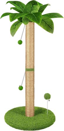 Драбина для котів HOMYHANDS, 82 см, з преміум сизалевим мотузком, 2 інтерактивні іграшки-м'ячики та іграшка-пір'їнка для дому