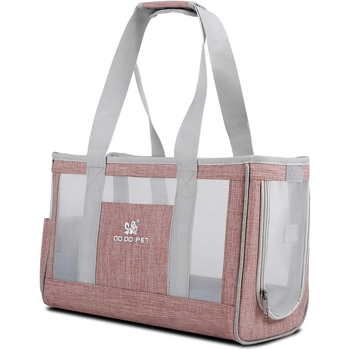 PETCUTE Сумка-переноска для собак і котів з знімною підстилкою, безпечний поводок, дихаюча переноска для котів та маленьких собак, схвалена авіакомпаніями (S, Рожевий)