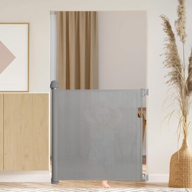 Захист для воріт NAIZY: ролетний захист для собак та дітей, 180 см, сірий