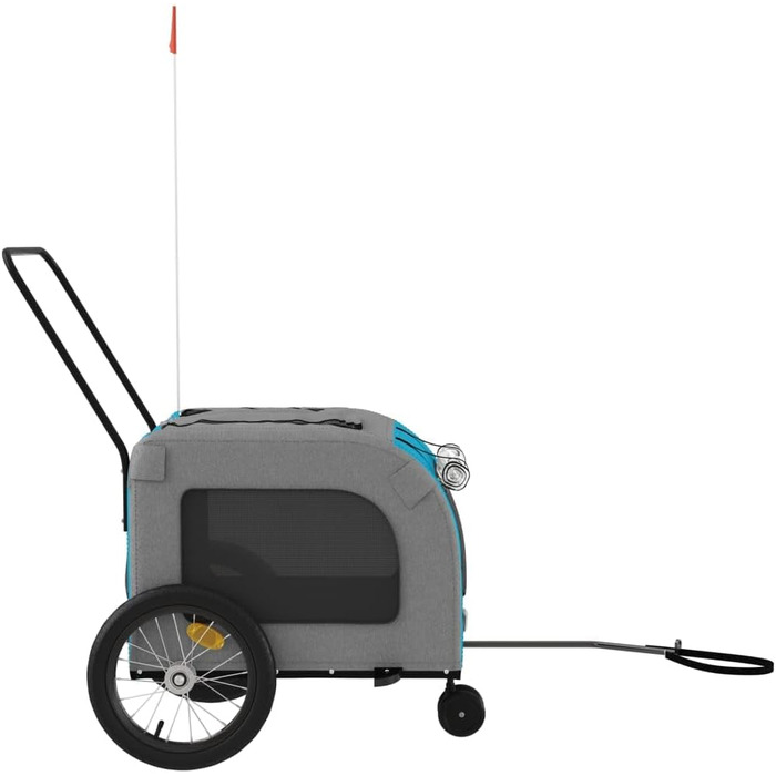 Фармінгери Gecheer для собак: чорний причіп з оксфордської тканини та металу. Вантажний причіп для велосипеда, транспортний причіп / 93859 (63 x 121 x 65 см, блакитний)