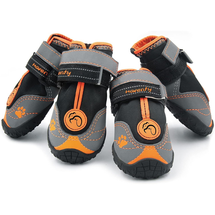 Водонепроникні чоботи для собак 4 шт. з регульованими ремінцями та світловідбиваючими елементами (B, 2)