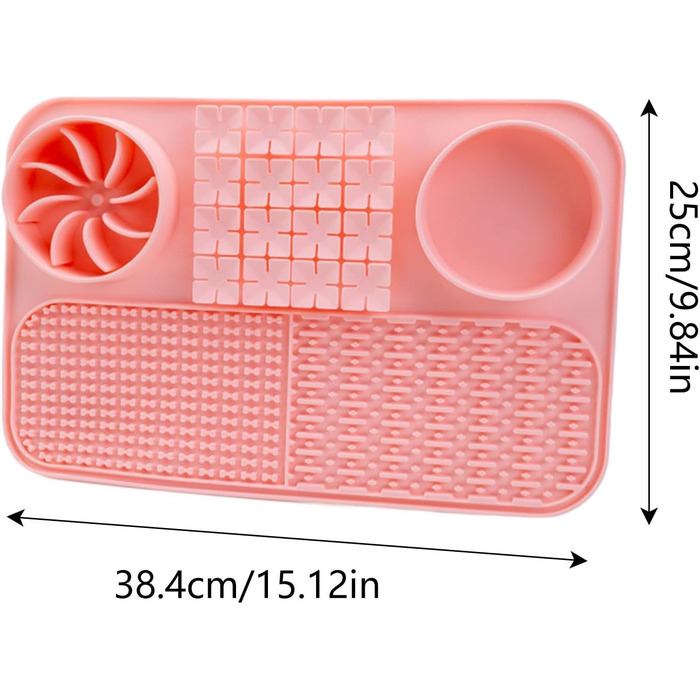 Килимок для облизування собак - Pink | Килимок для іграшок, годівлі, 15,12 x 9,84 x 1,54 см