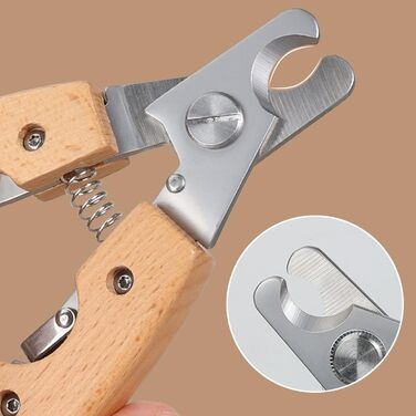 Кліпер для обрізання кігтів собак: ергономічний, з дерев'яною ручкою та захистом від затискання | Безпечний інструмент для догляду за домашніми тваринами