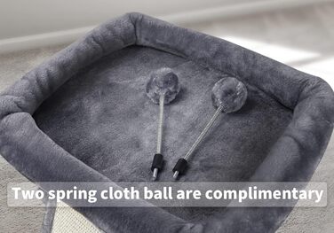 Кігтеточка TWDEPART для котів, активний комплекс, кімнатні меблі для котів з іграшками, сіра