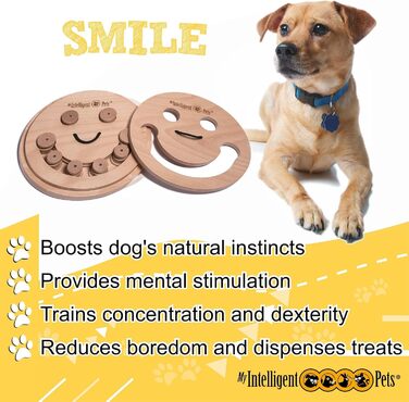 Інтерактивна дерев'яна іграшка для собак Smile – розвиваюча іграшка для домашніх тварин