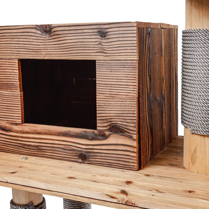 Кігтеточка для котів CanadianCat Woody - дерев'яний комплекс для лазіння | 70 x 45 x 117 см | вологостійка, для вулиці