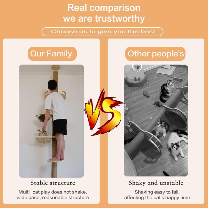 Котячий комплекс Kratzbaum Hanf: 5 ярусів, регульована висота (50-120 см), для дому та вулиці