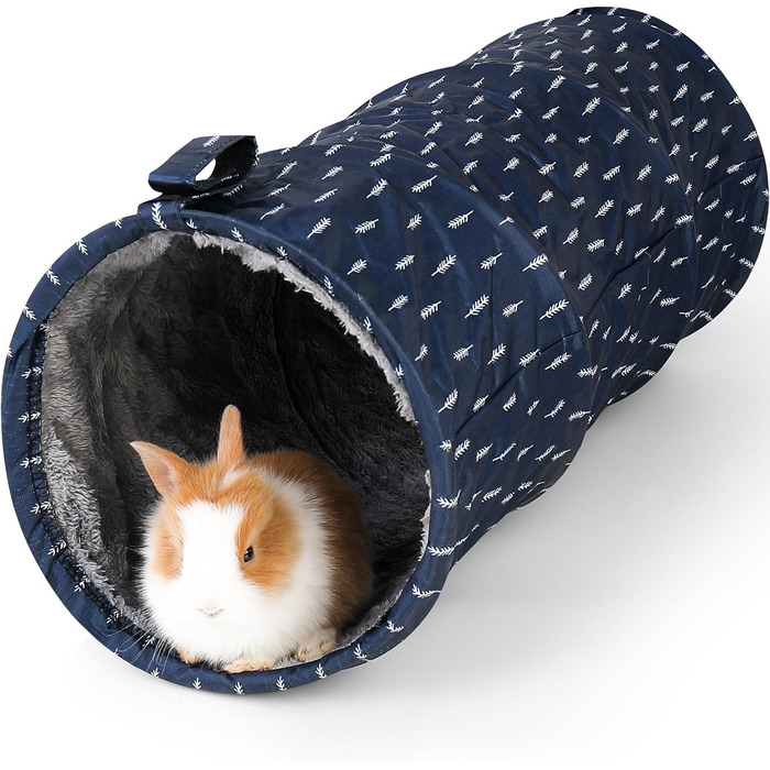 Туннель для морських свинок ONEJU, 2-сторонній, для гри та відпочинку, миючий, з блискавкою, синій