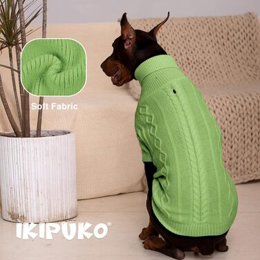 Пуловер для собак на Різдво, теплий зимовий одяг для маленьких собак, в'язаний пуловер з коміром-горловиною, теплий в'язаний одяг з рукавами для цуценят, маленький, X-Small, зелений