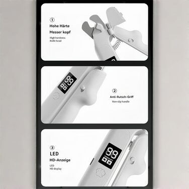 LED-криміна для догляду за кігтями собак та котів 2-в-1 – безпечна та тиха, з датчиком, світлом та захистом від бризок