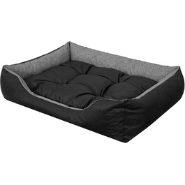 М'яке ліжко для собак та котів з високими бортиками, 84x65 см, графітовий колір