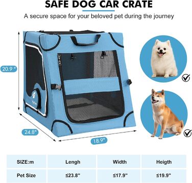 Транспортна переноска для собак Snagle Paw, середній розмір, блакитна, з металевим каркасом, для подорожей в авто