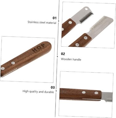 Набір для догляду за шерстю котів: щітка-вичесальник та щітка для вичісування. Ергономічна ручка з дерева для ефективного видалення шерсті та догляду за довгошерстими котами