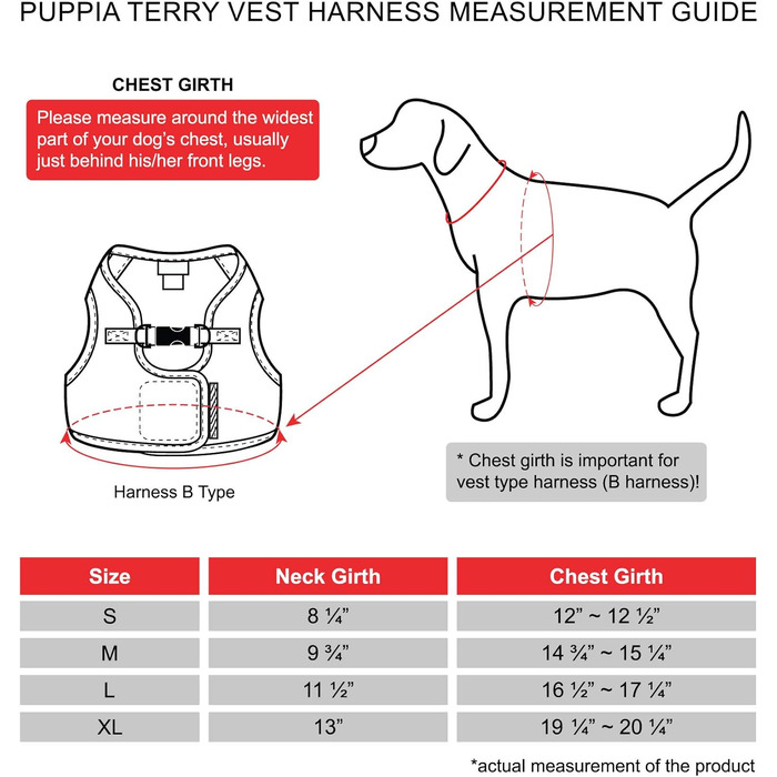 Шлея Puppia Terry B для малих і середніх собак, регульована, комфортна